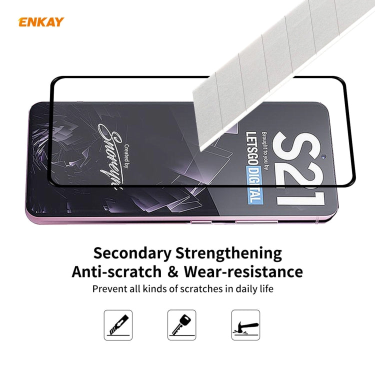 Per Samsung Galaxy S30 ENKAY Hat-Prince Full Glue 0.26mm 9H 2.5D Vetro temperato Copertura completa Supporto pellicola Sblocco impronte digitali, For Samsung Galaxy S21 5G (1 PC), 2pcsFor Samsung Galaxy S21 5G (2pcs), For Samsung Galaxy S21 5G (5pcs)  ...