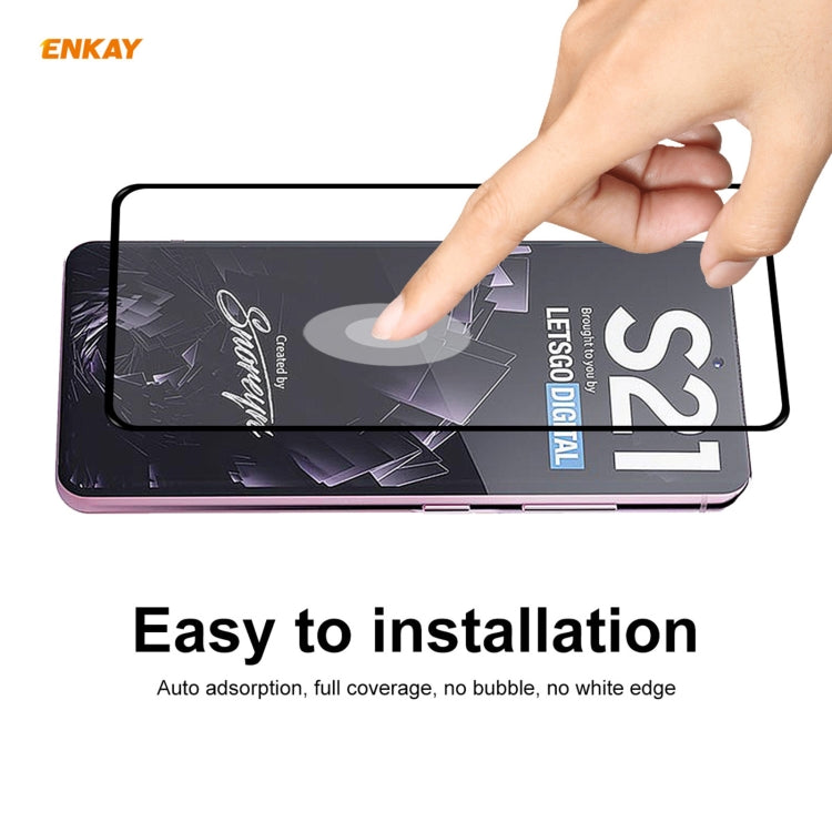 Per Samsung Galaxy S30 ENKAY Hat-Prince Full Glue 0.26mm 9H 2.5D Vetro temperato Copertura completa Supporto pellicola Sblocco impronte digitali, For Samsung Galaxy S21 5G (1 PC), 2pcsFor Samsung Galaxy S21 5G (2pcs), For Samsung Galaxy S21 5G (5pcs)  ...