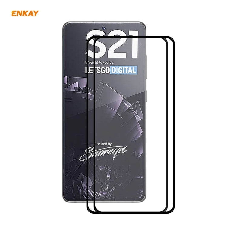 Per Samsung Galaxy S30 ENKAY Hat-Prince Full Glue 0.26mm 9H 2.5D Vetro temperato Copertura completa Supporto pellicola Sblocco impronte digitali, For Samsung Galaxy S21 5G (1 PC), 2pcsFor Samsung Galaxy S21 5G (2pcs), For Samsung Galaxy S21 5G (5pcs)  ...
