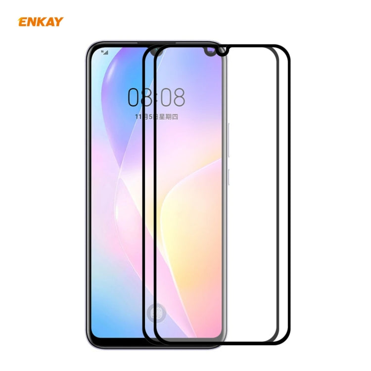 2 PZ ENKAY Hat-Prince Full Glue 0.26mm 9H 2.5D Pellicola a copertura totale in vetro temperato, For Huawei Nova 8 SE, For Samsung Galaxy A12(2 PCS), For OnePlus Nord N10 5G, For OnePlus Nord N100