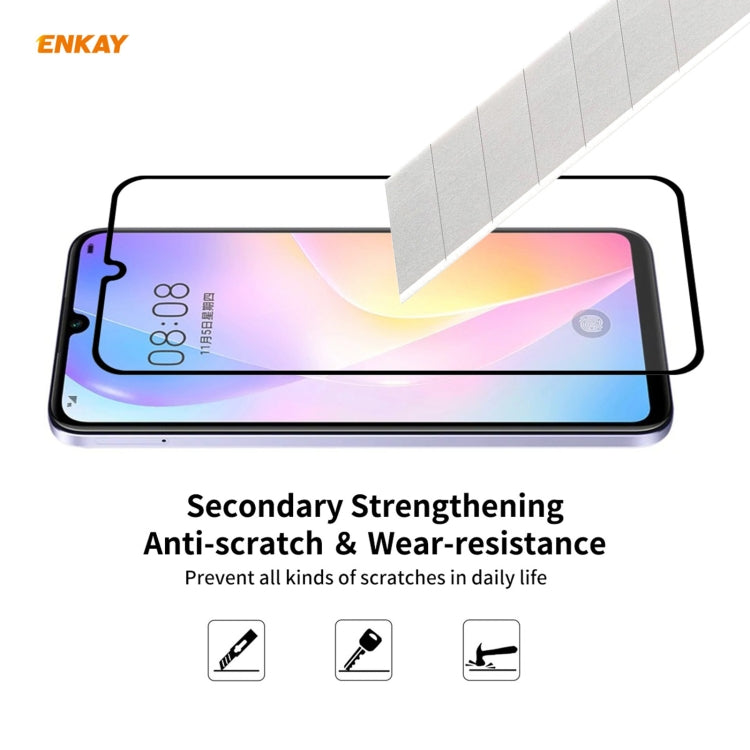 2 PZ ENKAY Hat-Prince Full Glue 0.26mm 9H 2.5D Pellicola a copertura totale in vetro temperato, For Huawei Nova 8 SE, For Samsung Galaxy A12(2 PCS), For OnePlus Nord N10 5G, For OnePlus Nord N100