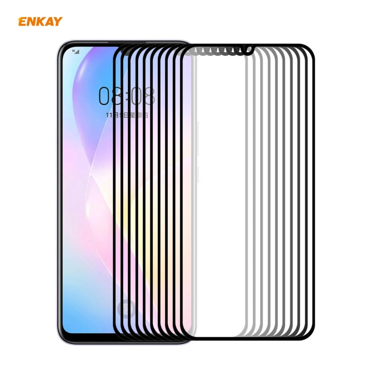 10 PZ ENKAY Hat-Prince Full Glue 0.26mm 9H 2.5D Pellicola a copertura totale in vetro temperato, For Huawei Nova 8 SE, For Samsung Galaxy A12, For OnePlus Nord N10 5G, For OnePlus Nord N100