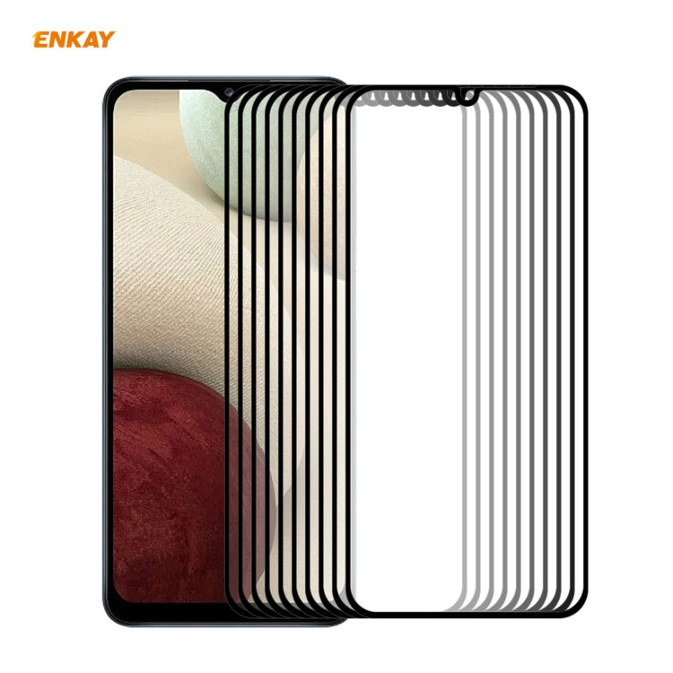 10 PZ ENKAY Hat-Prince Full Glue 0.26mm 9H 2.5D Pellicola a copertura totale in vetro temperato, For Huawei Nova 8 SE, For Samsung Galaxy A12, For OnePlus Nord N10 5G, For OnePlus Nord N100