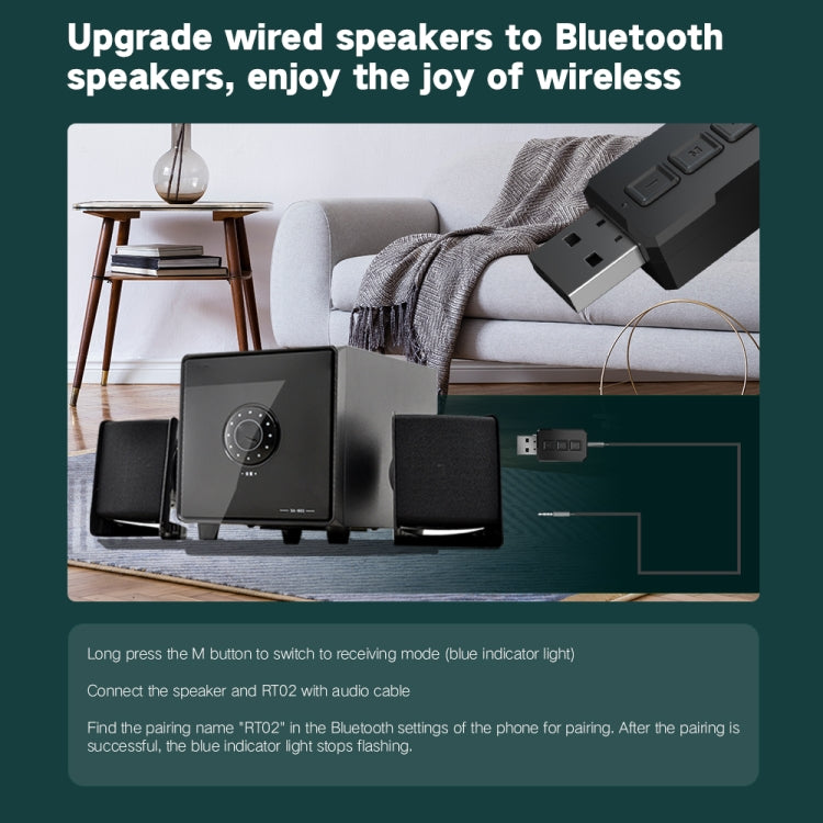 Adattatore audio Bluetooth USB RT02 per auto