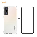 Hat-Prince ENKAY Custodia antiurto in TPU trasparente Custodia morbida antiscivolo + 0,26 mm 9H 2,5D Colla completa Copertura completa Pellicola protettiva in vetro temperato Supporto Sblocco impronte digitali, For Samsung Galaxy S21+ 5G               ...