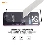 Hat-Prince ENKAY Custodia antiurto in TPU trasparente Custodia morbida antiscivolo + 0,26 mm 9H 2,5D Colla completa Copertura completa Pellicola protettiva in vetro temperato Supporto Sblocco impronte digitali, For Samsung Galaxy S21+ 5G               ...