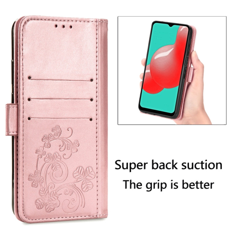 Custodia in pelle con protezione per telefono cellulare con fibbia in rilievo con chiusura a quattro foglie con cordino e slot per schede e portafoglio e funzione staffa, For Samsung Galaxy S21+ 5G, For Samsung Galaxy S21 5G                            ...