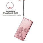 Custodia in pelle con protezione per telefono cellulare con fibbia in rilievo con chiusura a quattro foglie con cordino e slot per schede e portafoglio e funzione staffa, For Samsung Galaxy S21+ 5G, For Samsung Galaxy S21 5G                            ...