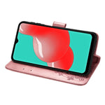 Custodia in pelle con protezione per telefono cellulare con fibbia in rilievo con chiusura a quattro foglie con cordino e slot per schede e portafoglio e funzione staffa, For Samsung Galaxy S21+ 5G, For Samsung Galaxy S21 5G                            ...