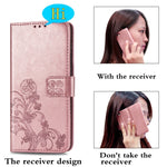 Custodia in pelle con protezione per telefono cellulare con fibbia in rilievo con chiusura a quattro foglie con cordino e slot per schede e portafoglio e funzione staffa, For Samsung Galaxy S21+ 5G, For Samsung Galaxy S21 5G                            ...