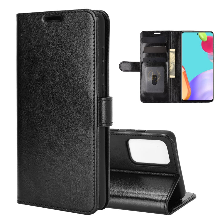 Per Samsung Galaxy A52 5G R64 Texture Custodia protettiva a vibrazione orizzontale singola con supporto e slot per schede e portafogli e cornice per foto, For Samsung Galaxy A52 5G
