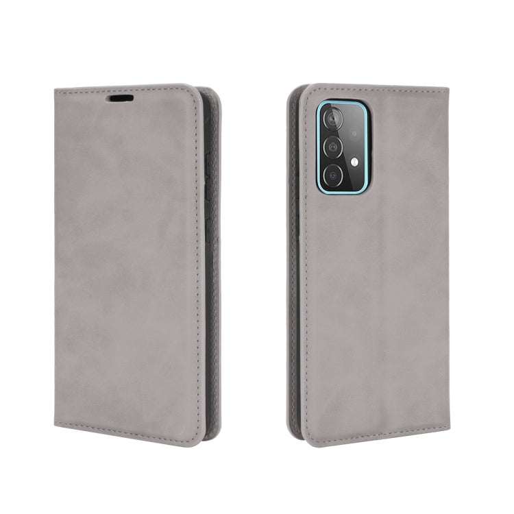 Per Samsung Galaxy A52 5G Custodia in pelle con ventosa magnetica per affari retro-pelle con supporto, slot per carte e portafoglio, For Galaxy A52 5G