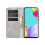 Per Samsung Galaxy A52 5G Custodia in pelle con ventosa magnetica per affari retro-pelle con supporto, slot per carte e portafoglio, For Galaxy A52 5G