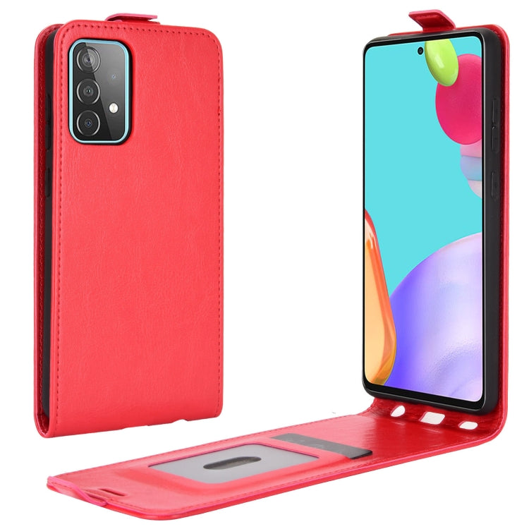 Per Samsung Galaxy A52 5G R64 Texture Custodia protettiva in pelle a vibrazione verticale singola con slot per schede e cornice per foto, For Galaxy A52 5G