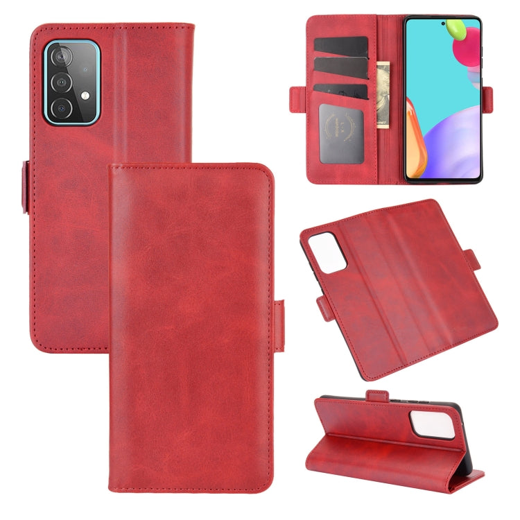 Per Samsung Galaxy A52 5G Custodia in pelle a vibrazione orizzontale con fibbia magnetica a doppio lato con supporto e slot per carte e portafoglio, For Galaxy A52 5G