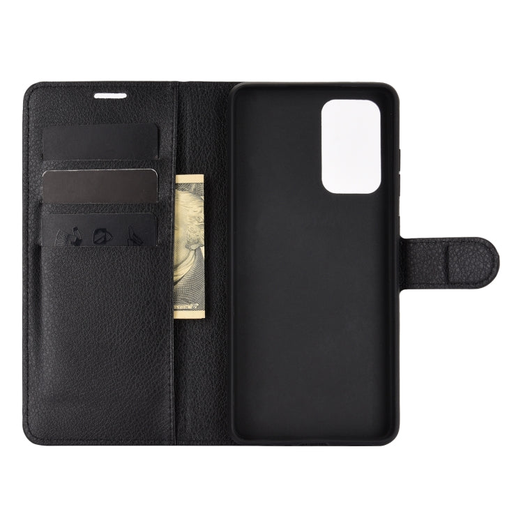 Per Samsung Galaxy A52 5G Litchi Texture Custodia protettiva a vibrazione orizzontale con supporto e slot per schede e portafoglio, For Galaxy A52 5G