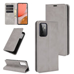 Per Samsung Galaxy A72 5G Custodia in pelle con ventosa magnetica per affari retro-pelle con supporto e slot per carte e portafoglio, For Galaxy A72 5G