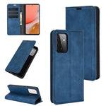 Per Samsung Galaxy A72 5G Custodia in pelle con ventosa magnetica per affari retro-pelle con supporto e slot per carte e portafoglio, For Galaxy A72 5G