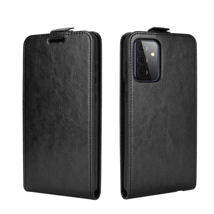 Per Samsung Galaxy A72 5G R64 Texture Custodia protettiva in pelle a vibrazione verticale singola con slot per schede e cornice per foto, For Galaxy A72 5G