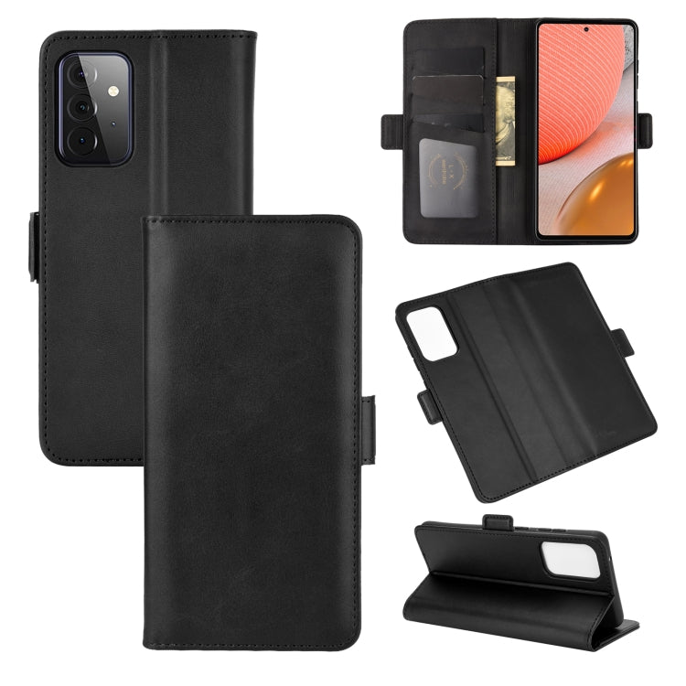 Per Samsung Galaxy A72 5G Custodia in pelle a vibrazione orizzontale con fibbia magnetica a doppio lato con supporto e slot per carte e portafoglio, For Galaxy A72 5G