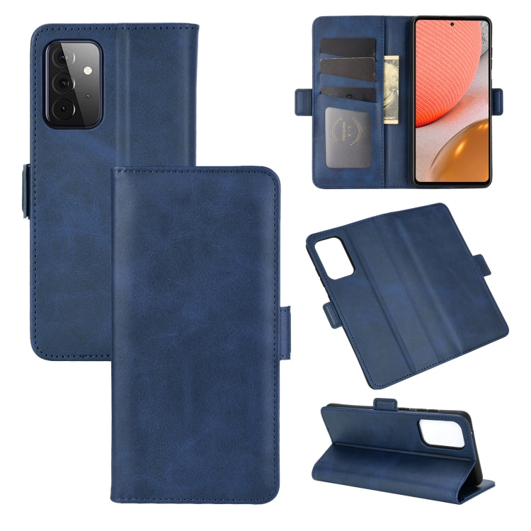 Per Samsung Galaxy A72 5G Custodia in pelle a vibrazione orizzontale con fibbia magnetica a doppio lato con supporto e slot per carte e portafoglio, For Galaxy A72 5G