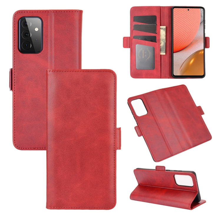 Per Samsung Galaxy A72 5G Custodia in pelle a vibrazione orizzontale con fibbia magnetica a doppio lato con supporto e slot per carte e portafoglio, For Galaxy A72 5G