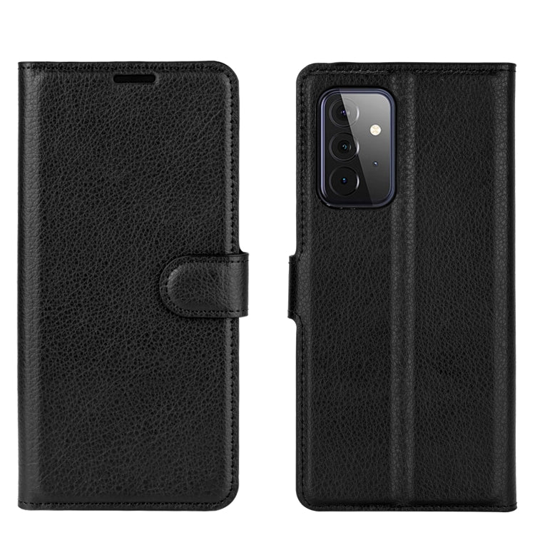 Per Samsung Galaxy A72 5G Litchi Texture Custodia protettiva a vibrazione orizzontale con supporto e slot per schede e portafoglio, For Galaxy A72 5G