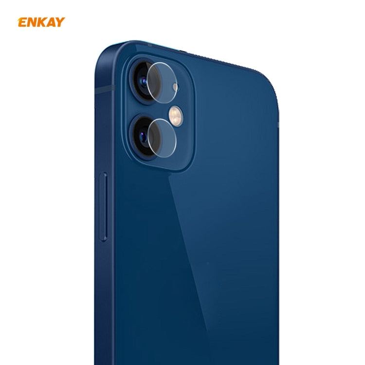 Per iPhone 12/12 mini ENKAY Hat-Prince 0.2mm 9H 2.15D Obiettivo per fotocamera posteriore con bordo arrotondato Pellicola in vetro temperato 2 pezzi / set, 1 Set, 2 Set, 5 Set, 10 Set