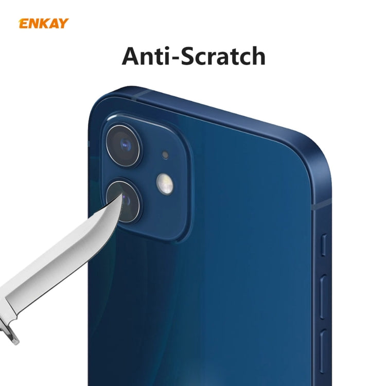 Per iPhone 12/12 mini ENKAY Hat-Prince 0.2mm 9H 2.15D Obiettivo per fotocamera posteriore con bordo arrotondato Pellicola in vetro temperato 2 pezzi / set, 1 Set, 2 Set, 5 Set, 10 Set