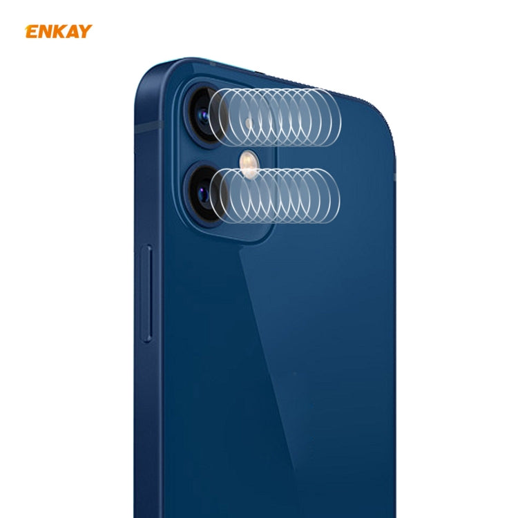 Per iPhone 12/12 mini ENKAY Hat-Prince 0.2mm 9H 2.15D Obiettivo per fotocamera posteriore con bordo arrotondato Pellicola in vetro temperato 2 pezzi / set, 1 Set, 2 Set, 5 Set, 10 Set