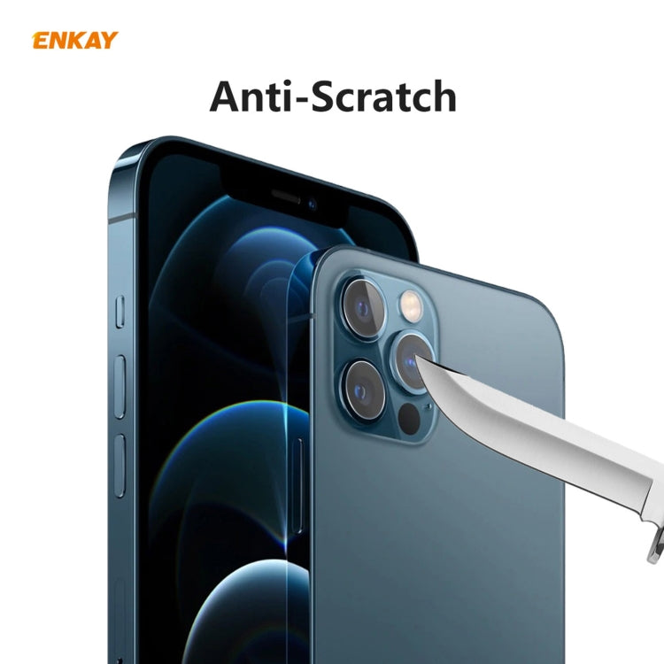 Per iPhone 12 Pro / 12 Pro Max ENKAY Hat-Prince 0.2mm 9H 2.15D Obiettivo per fotocamera posteriore con bordo arrotondato Pellicola in vetro temperato 3 pezzi / set, 1 Set, 2 Set, 5 Set, 10 Set