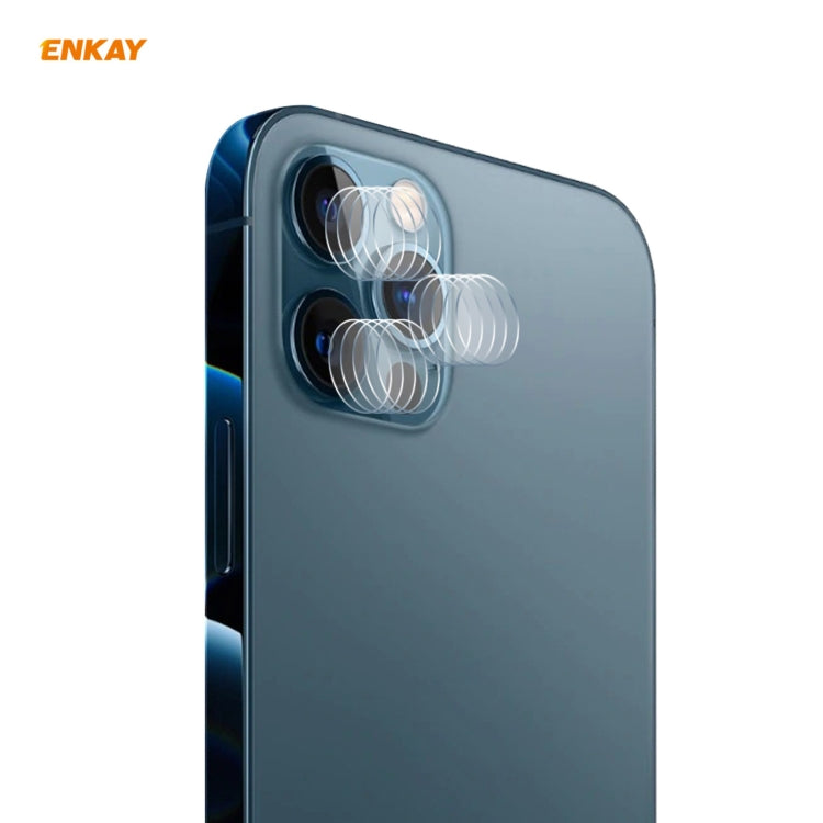 Per iPhone 12 Pro / 12 Pro Max ENKAY Hat-Prince 0.2mm 9H 2.15D Obiettivo per fotocamera posteriore con bordo arrotondato Pellicola in vetro temperato 3 pezzi / set, 1 Set, 2 Set, 5 Set, 10 Set