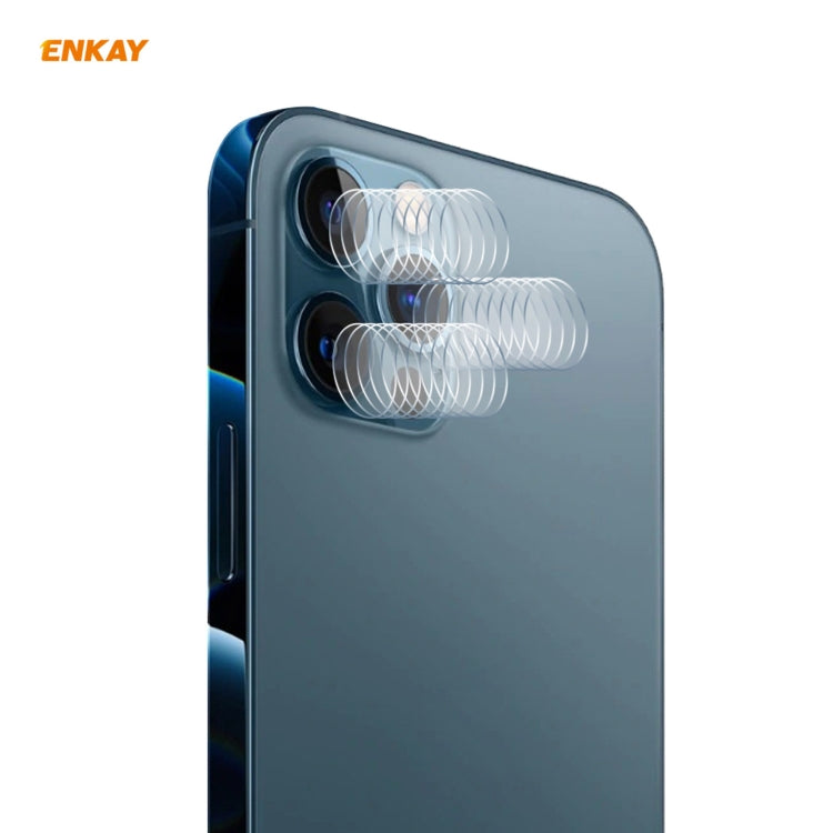 Per iPhone 12 Pro / 12 Pro Max ENKAY Hat-Prince 0.2mm 9H 2.15D Obiettivo per fotocamera posteriore con bordo arrotondato Pellicola in vetro temperato 3 pezzi / set, 1 Set, 2 Set, 5 Set, 10 Set