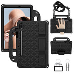 Custodia protettiva antiurto con custodia antiurto in EVA serie Diamond con supporto e cinturino, For Galaxy Tab S8 / Galaxy Tab S7 T870/T875