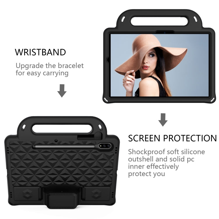 Custodia protettiva antiurto con custodia antiurto in EVA serie Diamond con supporto e cinturino, For Galaxy Tab S8 / Galaxy Tab S7 T870/T875