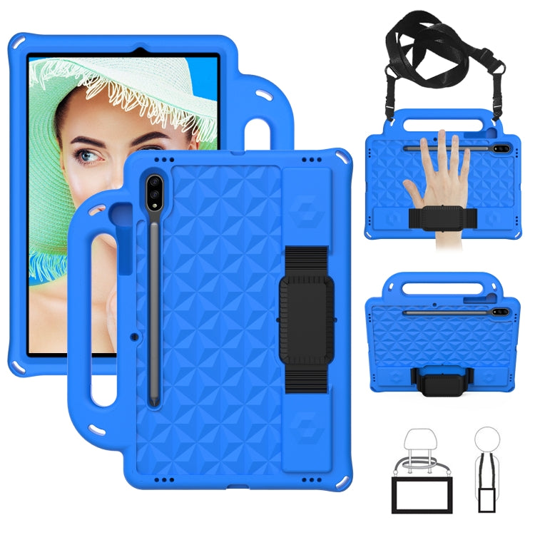 Custodia protettiva antiurto con custodia antiurto in EVA serie Diamond con supporto e cinturino, For Galaxy Tab S8 / Galaxy Tab S7 T870/T875