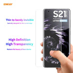 Hat-Prince ENKAY Custodia antiurto in TPU trasparente Cover morbida antiscivolo + 3D Schermo intero PET curvo Curvatura a caldo Pellicola salvaschermo HD Pellicola morbida, Supporto per sblocco impronte digitali, For Samsung Galaxy S21 Ultra 5G        ...