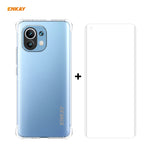 Hat-Prince ENKAY Custodia antiurto in TPU trasparente Cover morbida antiscivolo + 3D Schermo intero PET curvo Curvatura a caldo Pellicola salvaschermo HD Pellicola morbida, Supporto per sblocco impronte digitali, For Samsung Galaxy S21 Ultra 5G        ...