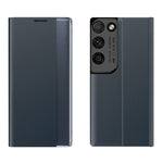 Display Laterale Magnetico Orizzontale Flip Panno Texture Semplice + Custodia PC con Supporto e Funzione Sleep / Wake-up, For Galaxy S21 Ultra 5G, For Galaxy S21+ 5G, For Galaxy S21 5G