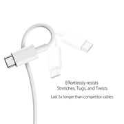 Cavo dati di ricarica rapida XJ-47 3A da USB-C/Type-C a USB-C/Type-C, lunghezza: 1 m