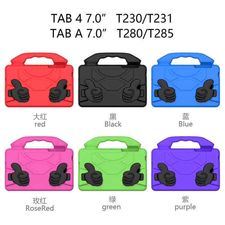 Guscio protettivo piatto anti caduta per bambini in materiale EVA con staffa per il pollice, For Galaxy Tab A 7.0 T280/T285, For Galaxy Tab 4 7.0 T230 / T231