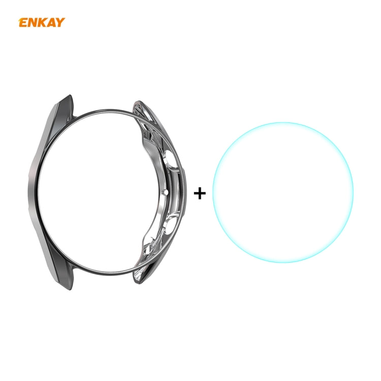 Per Samsung Galaxy Watch 3 45mm 2 in 1 ENKAY Hat-Prince Custodia morbida in TPU elettrolitico + 0,2 mm 9H 2.15D Pellicola in vetro temperato con bordo curvo