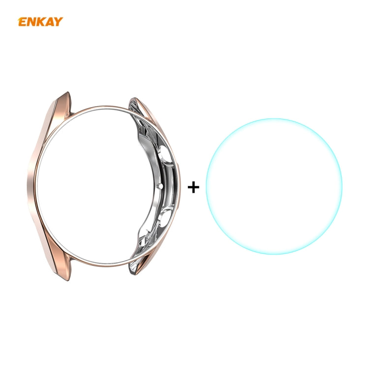 Per Samsung Galaxy Watch 3 45mm 2 in 1 ENKAY Hat-Prince Custodia morbida in TPU elettrolitico + 0,2 mm 9H 2.15D Pellicola in vetro temperato con bordo curvo
