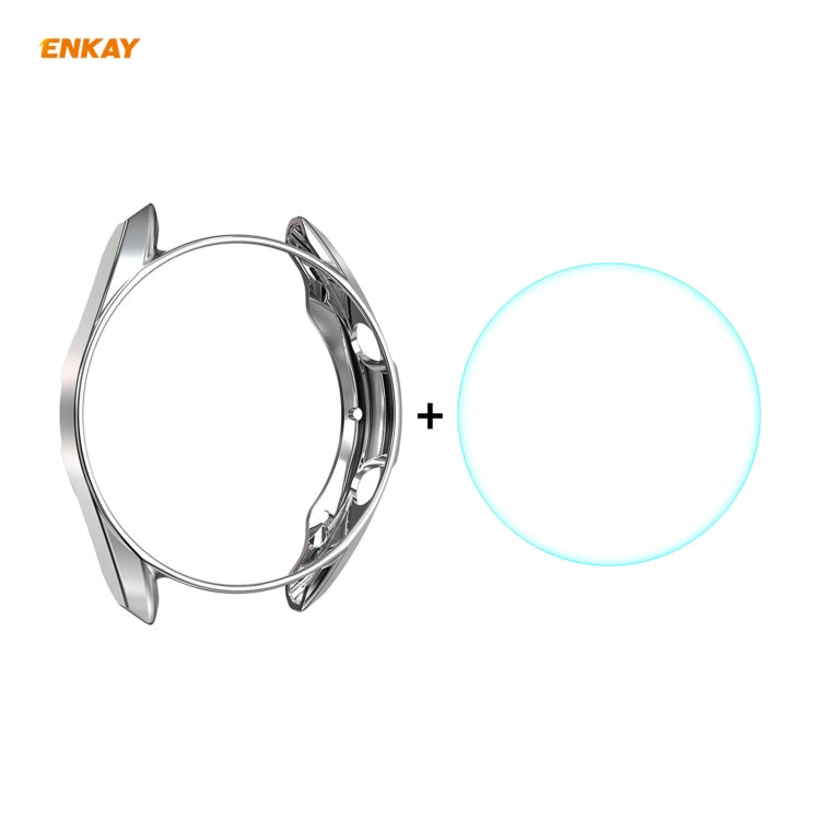 Per Samsung Galaxy Watch 3 45mm 2 in 1 ENKAY Hat-Prince Custodia morbida in TPU elettrolitico + 0,2 mm 9H 2.15D Pellicola in vetro temperato con bordo curvo