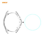 Custodia in TPU trasparente ENKAY Hat-Prince 2 in 1 + pellicola in vetro temperato con bordo curvo da 0,2 mm 9H 2,15D, For Samsung Galaxy Watch 3 41mm, For Samsung Galaxy Watch 3 45mm