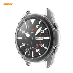 Custodia in TPU trasparente ENKAY Hat-Prince 2 in 1 + pellicola in vetro temperato con bordo curvo da 0,2 mm 9H 2,15D, For Samsung Galaxy Watch 3 41mm, For Samsung Galaxy Watch 3 45mm