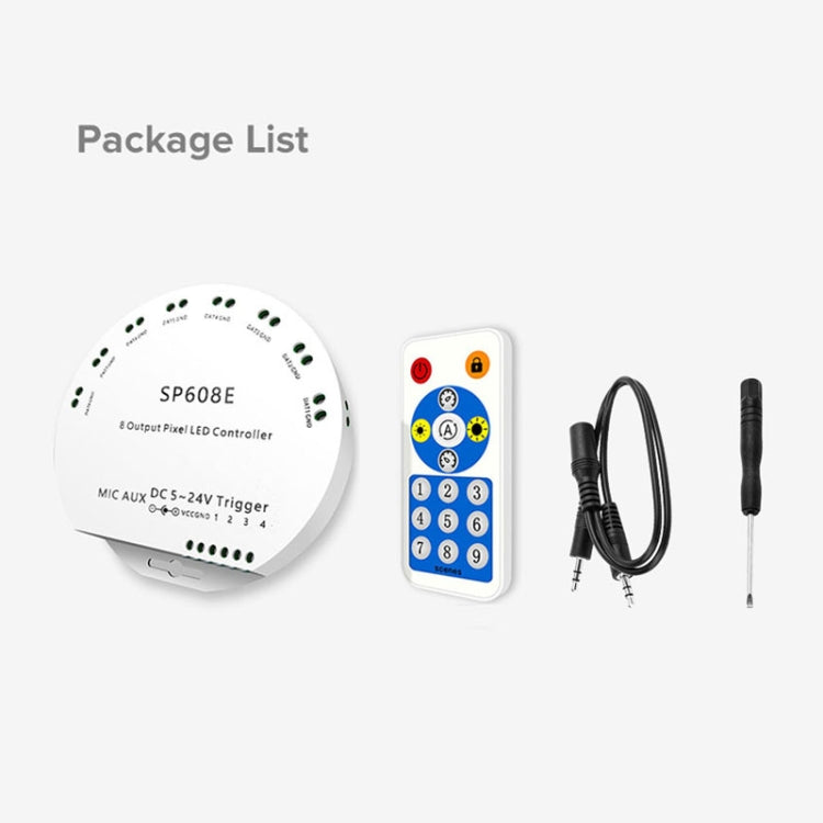 SP608E Kit controller LED Bluetooth con controllo APP mobile con uscita doppio segnale per WS2812B WS2811 1903 1804 Pixel LED Strip, DC5V~24V