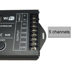 TC421 Controller temporale LED RGB programmabile 5CH WiFi 20A per acquario, acquario, crescita delle piante, DC 12-24V