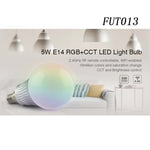 FUT013 5W E14 RGB + CCT Lampadina LED AC100~240v 2.4g WiFi Luci LED dimmerabili con telecomando