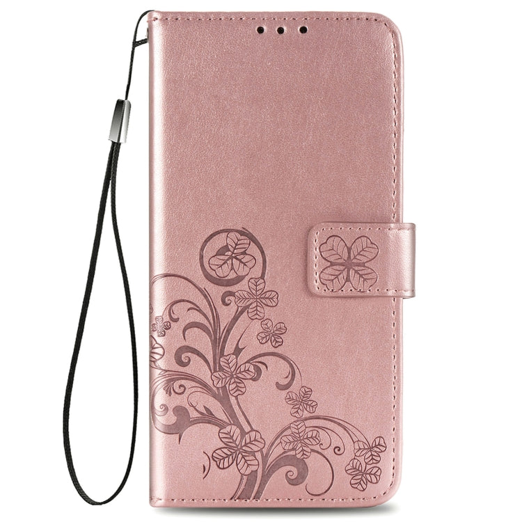Custodia in pelle con protezione per telefono cellulare con fibbia in rilievo con chiusura a quattro foglie con cordino e slot per schede e portafoglio e funzione staffa, For Samsung Galaxy A52 5G, For Samsung Galaxy A72 5G, For Motorola MOTO E7